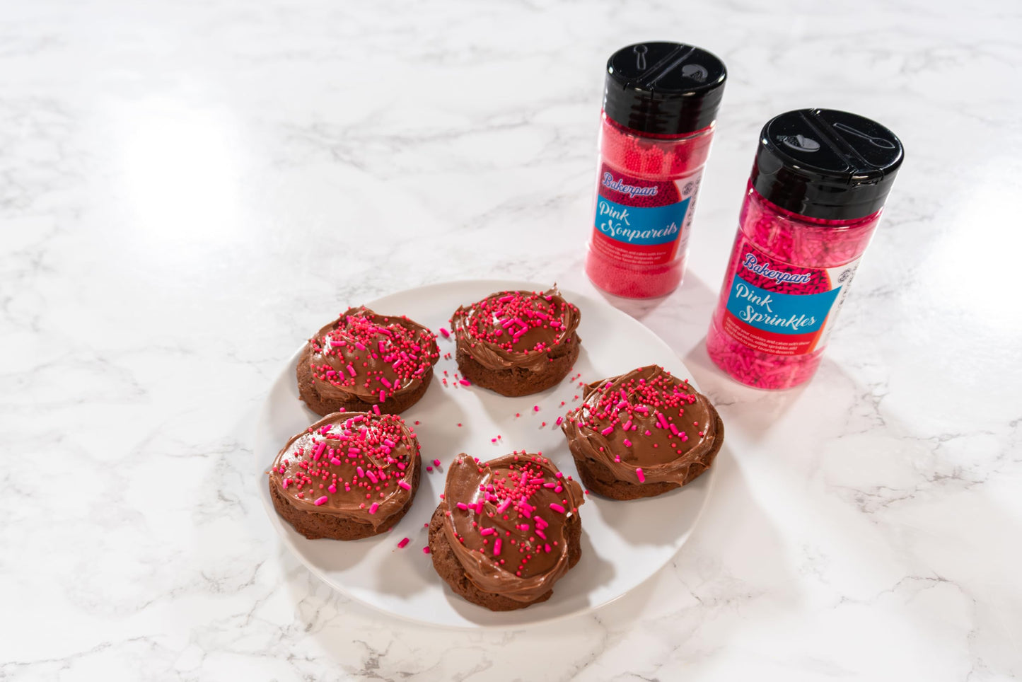 Bakerpan Pink Nonpareils Sprinkles - 7 Ounces Pink Sprinkles For Cake Decorating - Edible Nonpareils For Cupcakes, Ice Cream, Ca