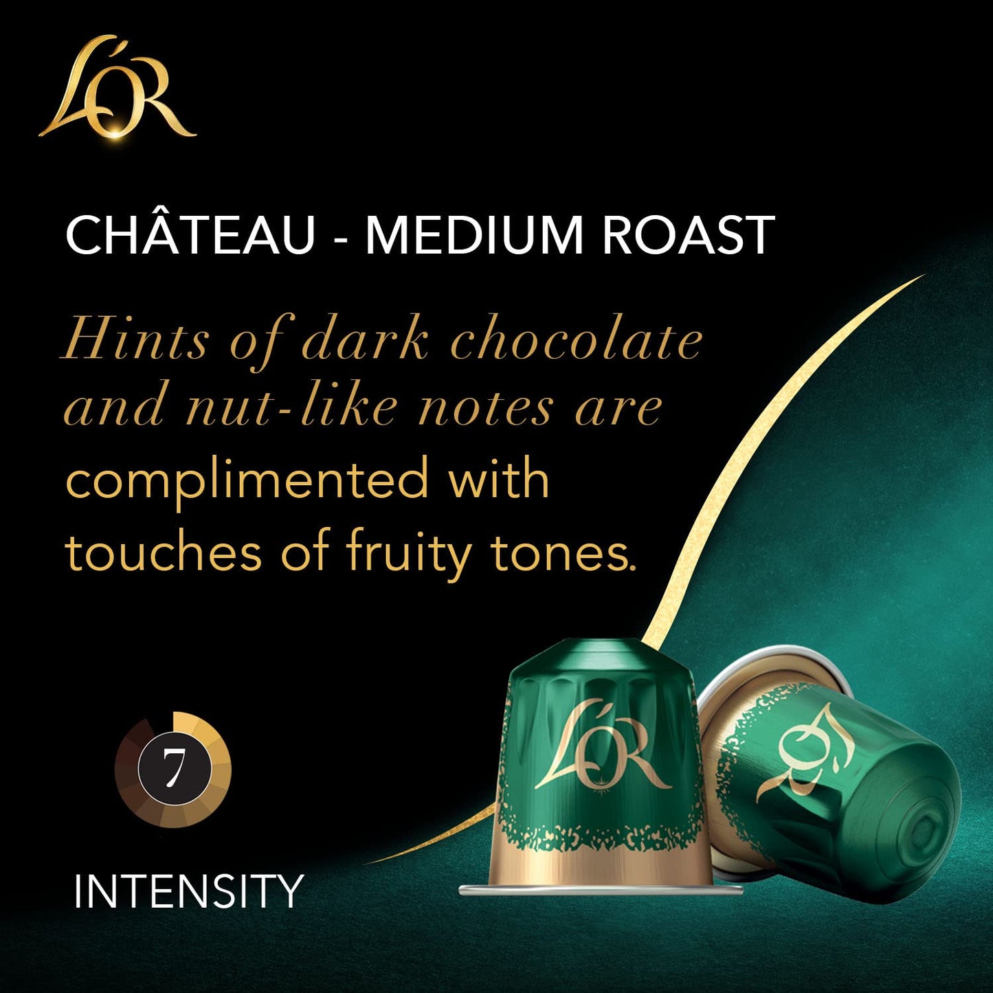 LOR Coffee Pods  10 Count Chateau Medium Roast Blend  Single-Serve Aluminum Coffee Capsules Compatible with the LOR BARISTA System & *Nespresso Original Machines  10 count (Pack of 1)