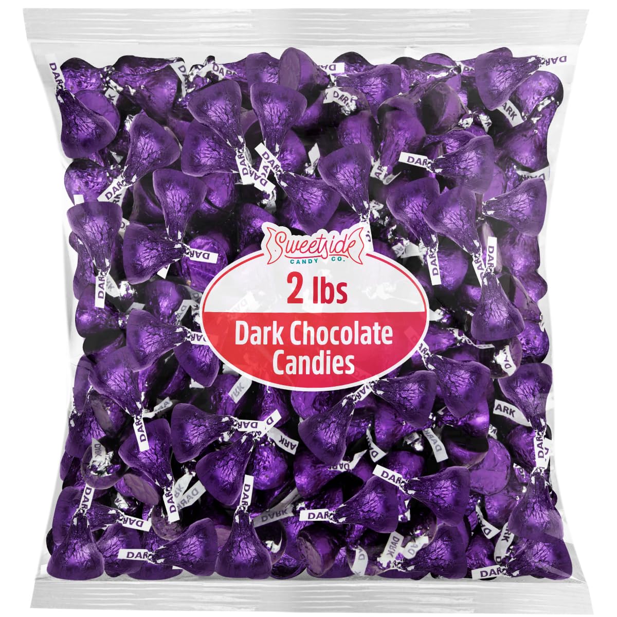 Kisses Special Dark Chocolate - 2 LB (Approx. 200 pcs) - Bulk Individually Wrapped Purple Foil Candy