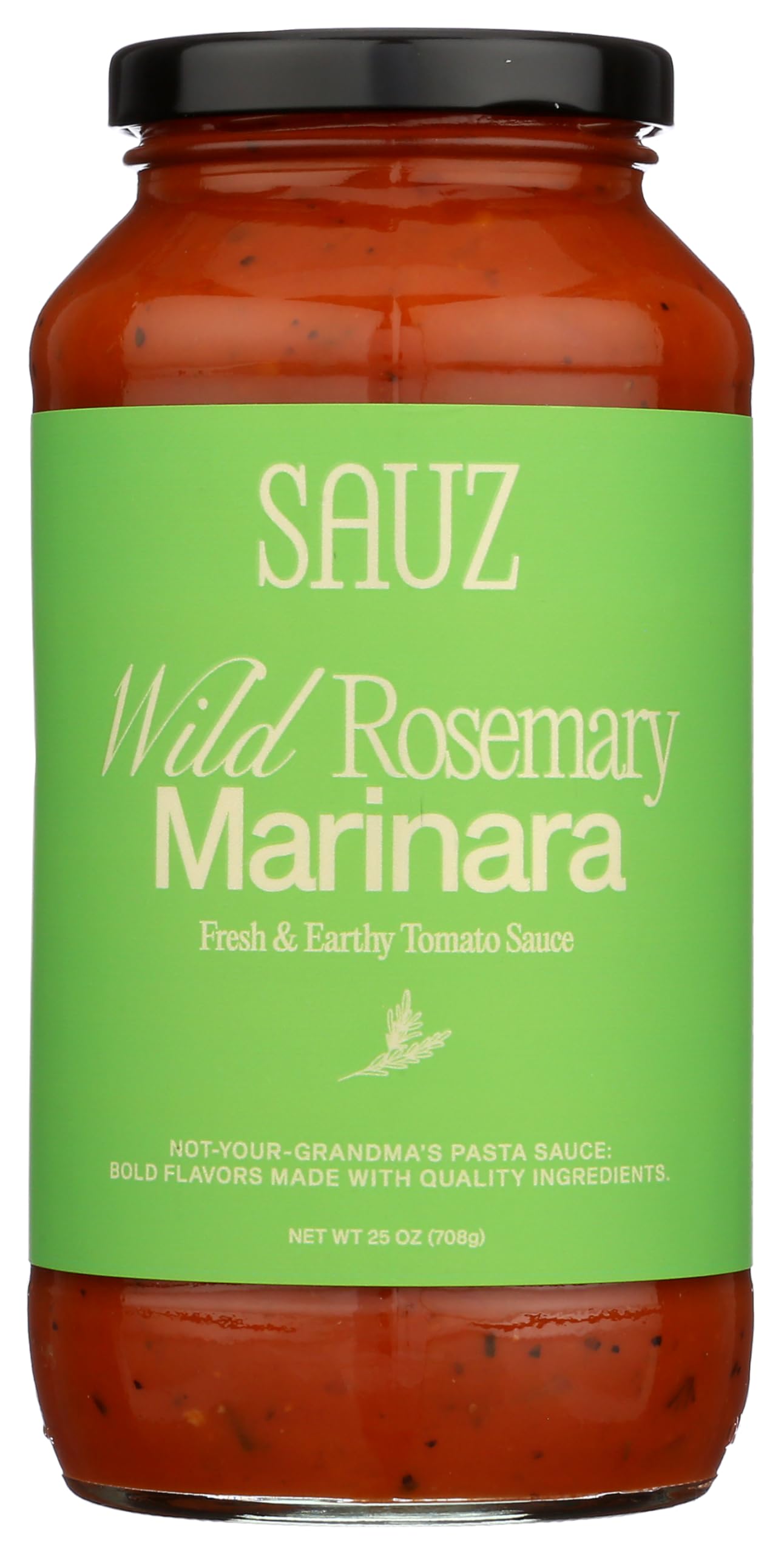 Sauz | Wild Rosemary Marinara (Single Jar) Thick & Creamy- Gluten-Free  Non-GMO  and 100% Delicious - Crafted in Small Batches for Michelin-Star Delight - Clean ingredients 25 OZ