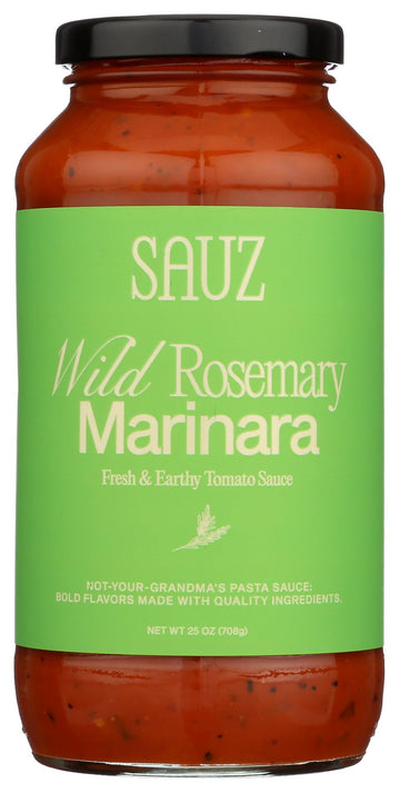 Sauz | Wild Rosemary Marinara (Single Jar) Thick & Creamy- Gluten-Free  Non-GMO  and 100% Delicious - Crafted in Small Batches for Michelin-Star Delight - Clean ingredients 25 OZ