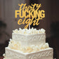 Thirty Eight Gold Glitter Cake Toppers 38 Years Old 38Th Birthday Anniversary Party Decorations Supplies
