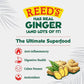Reeds Zero Sugar Extra Ginger malt-inspired - Crafted with Fresh Ginger - 12oz Cans, 24 Pack