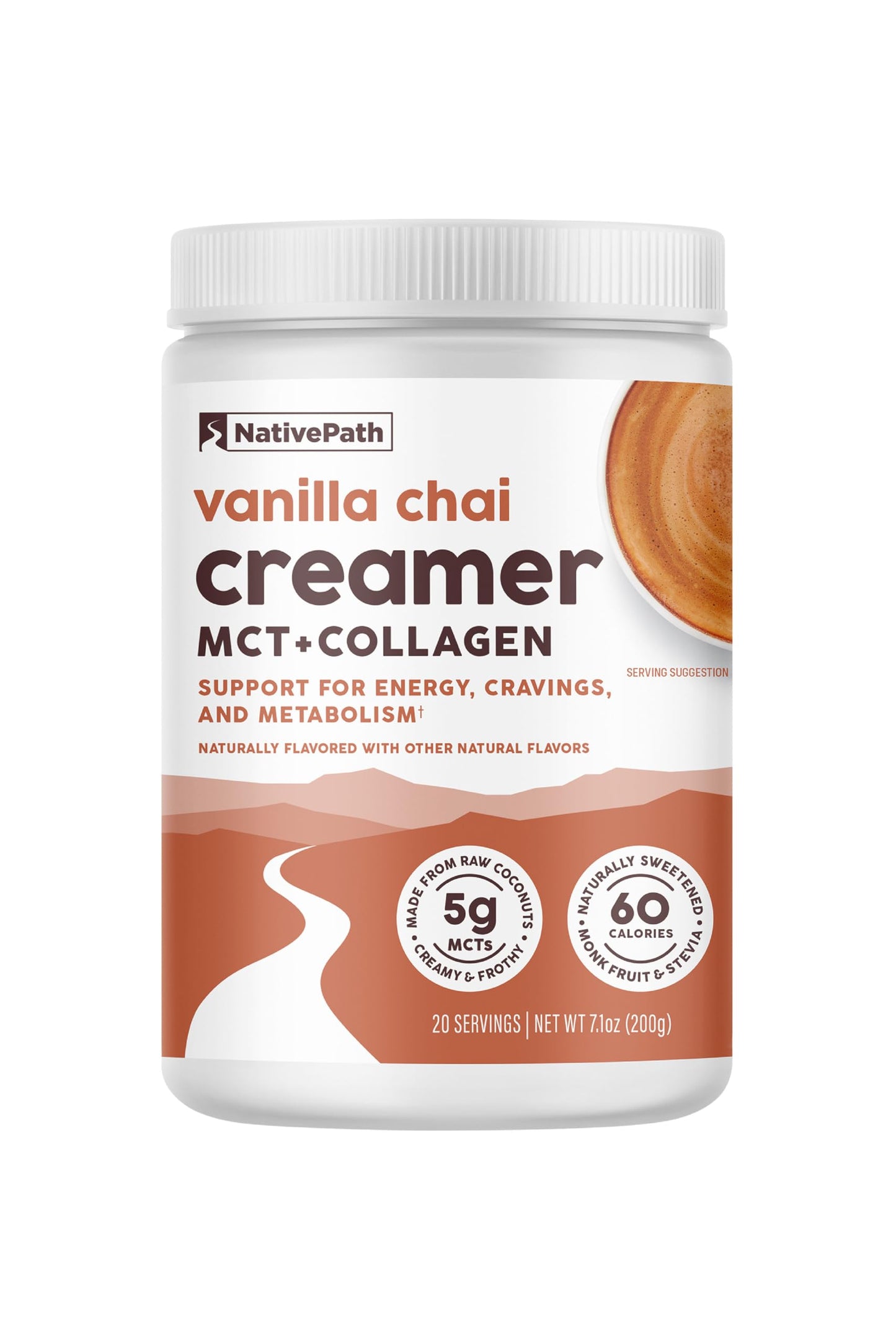Nativepath Keto Coffee Creamer Powder Vanilla Chai - Keto-Friendly  Non-Dairy & Low Sugar Creamer. Made With Grass-Fed Collagen Protein Powder  Mct Oil & Monk Fruit. Soy & Gluten Free (7.1 Oz)