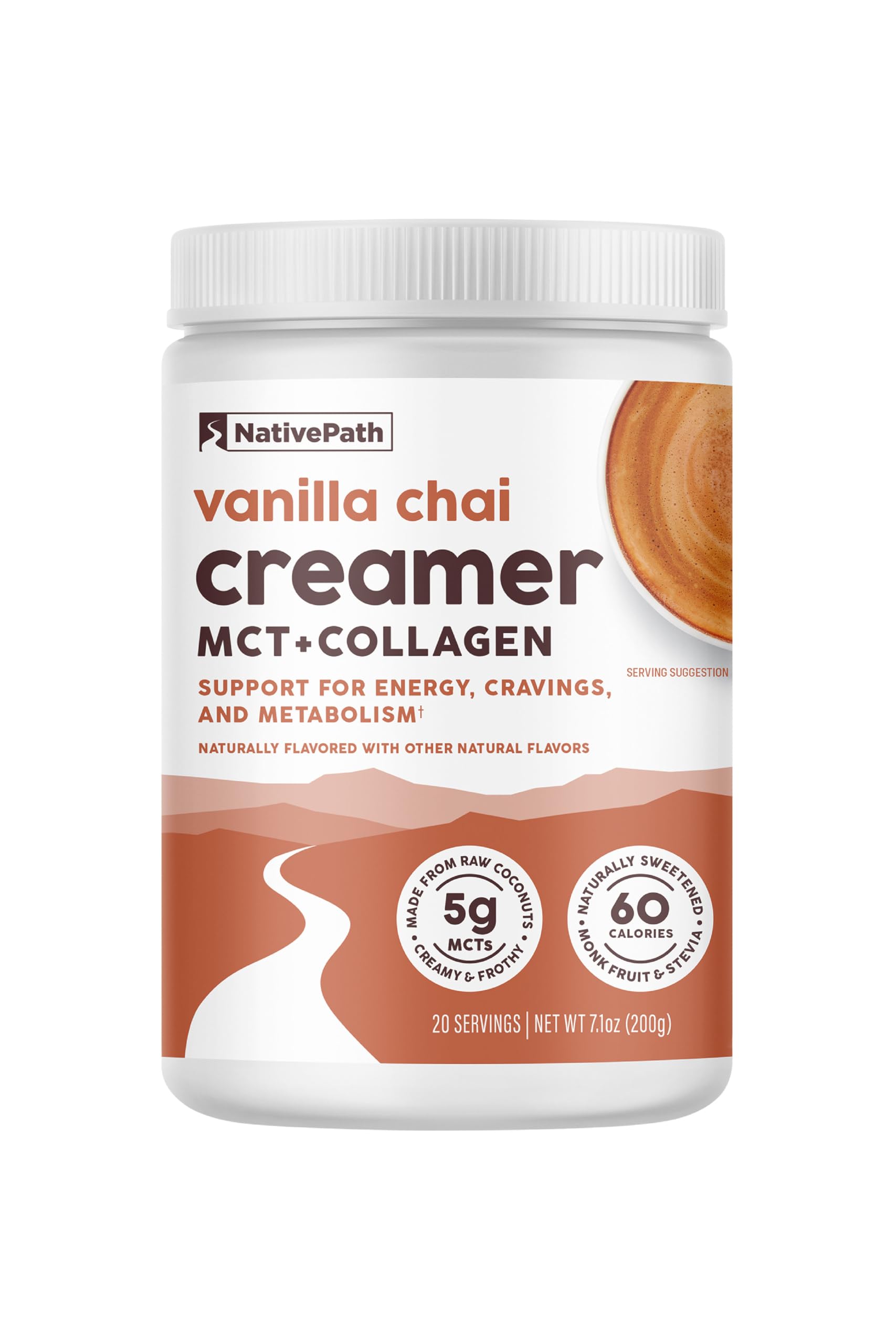 Nativepath Keto Coffee Creamer Powder Vanilla Chai - Keto-Friendly  Non-Dairy & Low Sugar Creamer. Made With Grass-Fed Collagen Protein Powder  Mct Oil & Monk Fruit. Soy & Gluten Free (7.1 Oz)