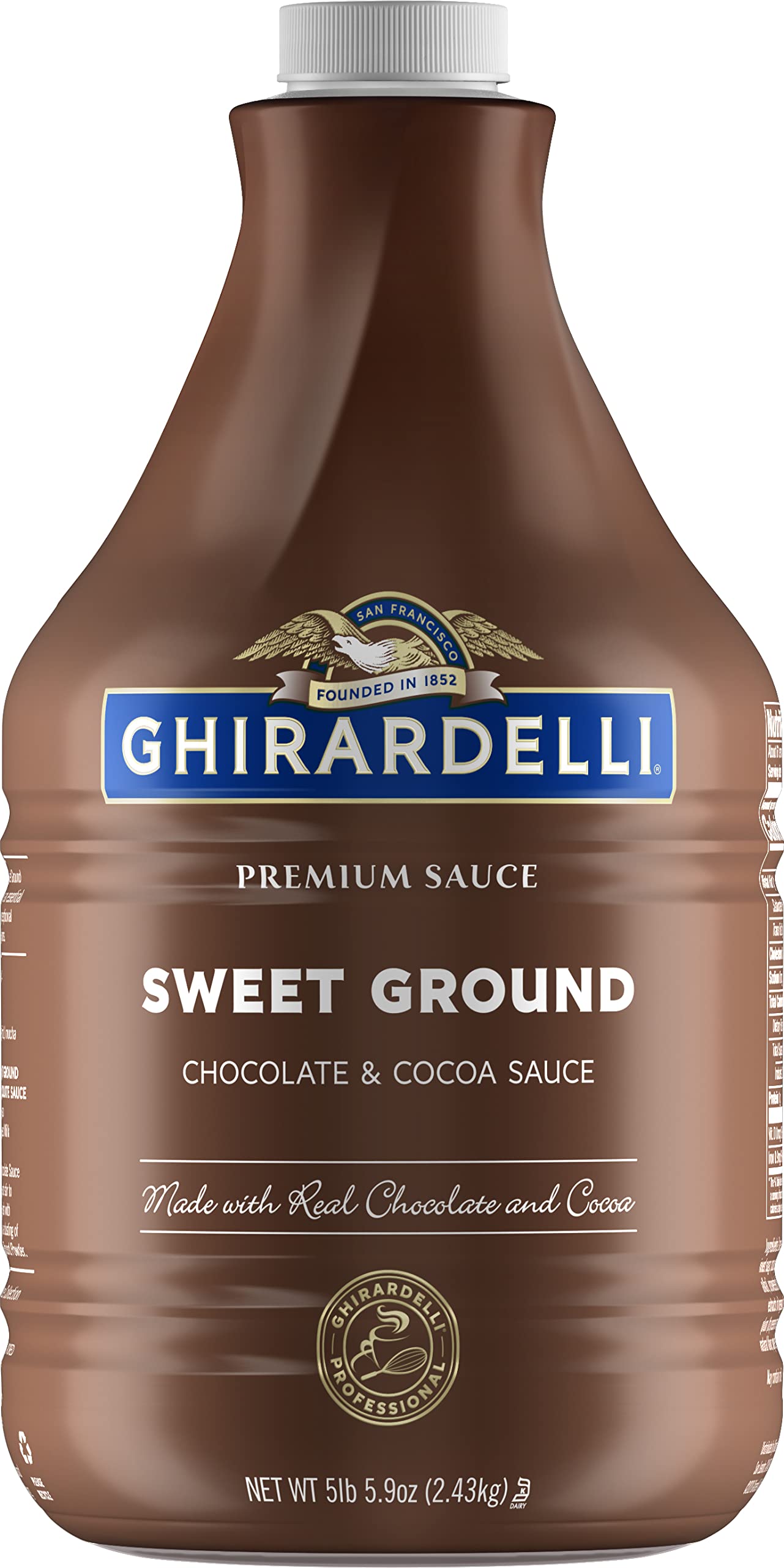 Ghirardelli Sweet Ground Chocolate & Cocoa Sauce Pump Bottle, 87.3 oz