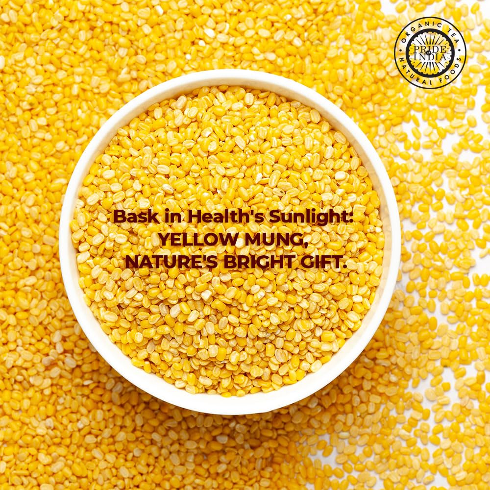 Pride Of India - Indian Split Yellow Mung Lentils - Protein & Fiber Rich Moong Dal, 3.0 Pound Jar