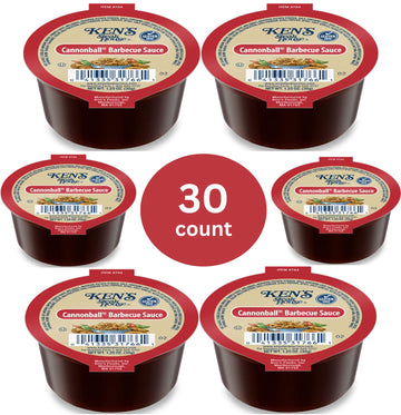 30 Count | Salad Dressing Dipping Sauce Portion Cups | Single Serve Packets (Cannonball Barbecue Sauce)