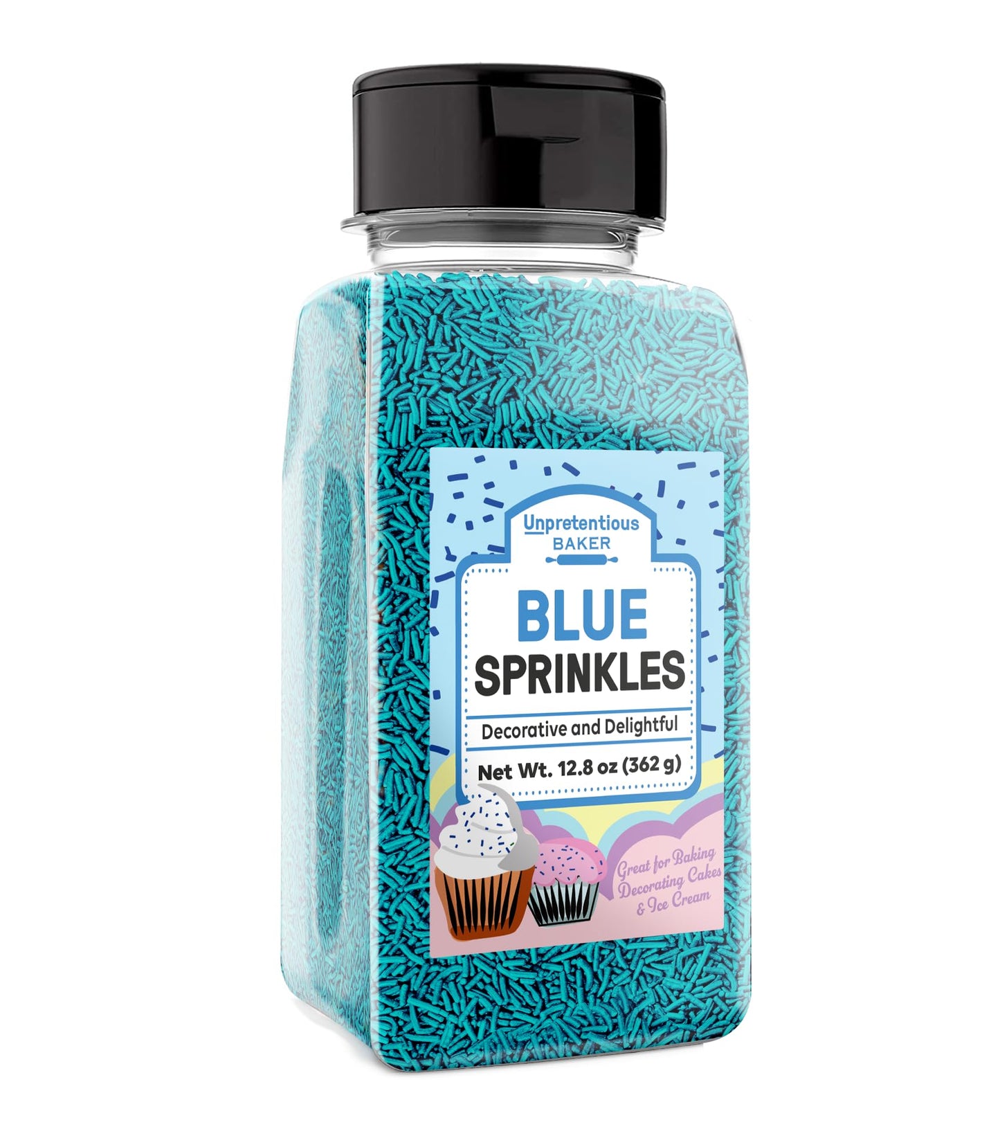 Unpretentious Blue Sprinkles, Perfect For Festivities, Multi-Use Shaker Bottle, Dessert Decorating