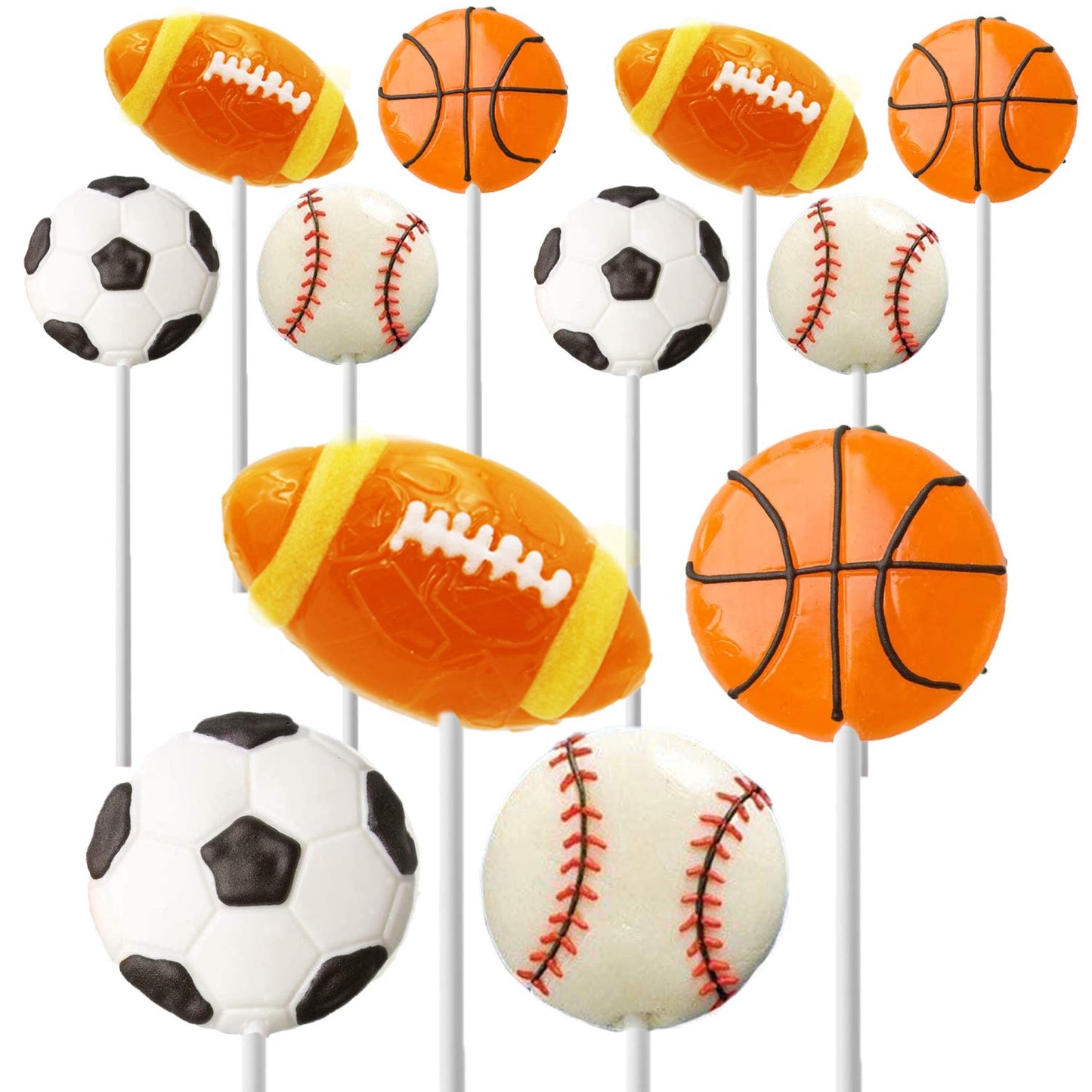 Fruidles Super Sports Ball Candy - 24-Pack Variety of Basketball, Football, Soccer, Baseball, Individually Wrapped