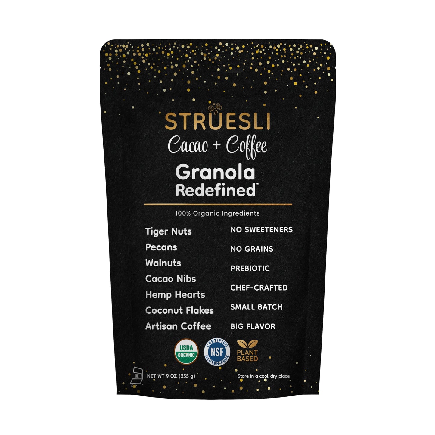Struesli Organic Granola, Cacao & Coffee, Grain & Gluten Free, 9 Oz