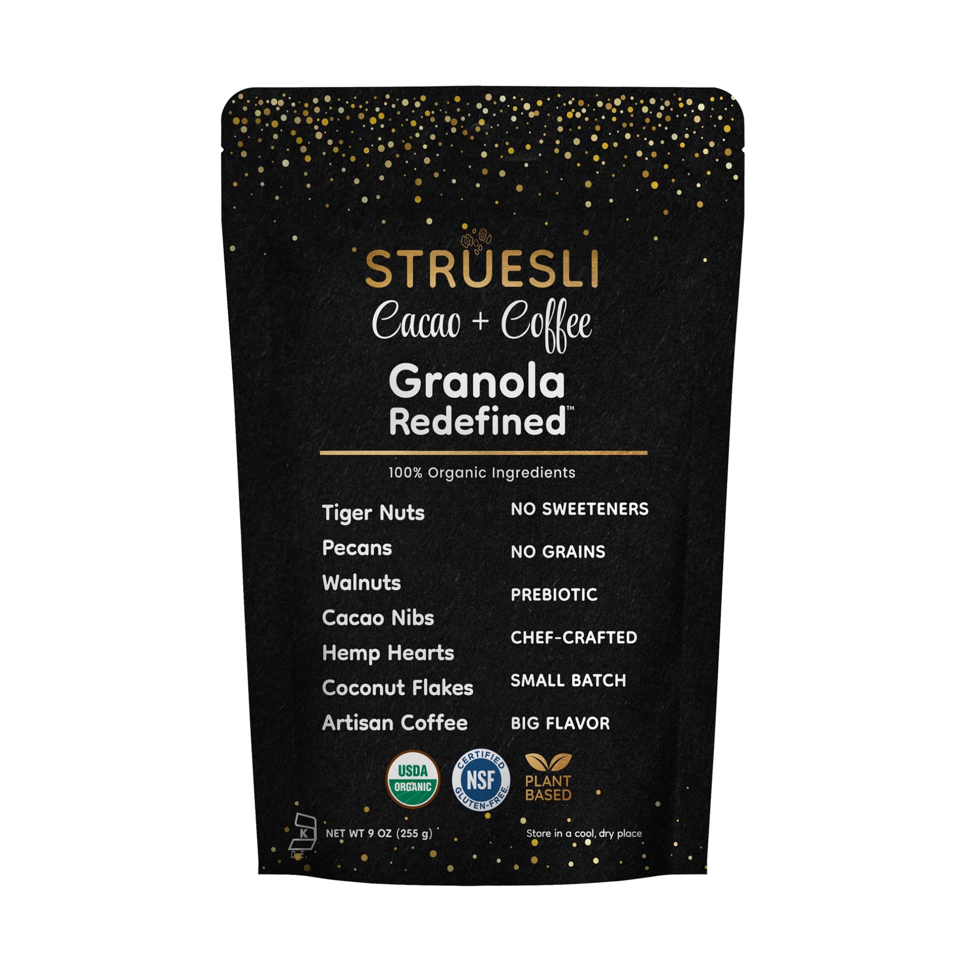 Struesli Organic Granola, Cacao & Coffee, Grain & Gluten Free, 9 Oz