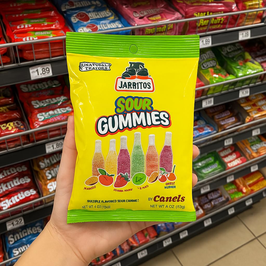 Generic Canels Jarritos Gummies Candy - Vegan Soft & Chewy Soda Bottles - Tamarind, Pineapple, Mango, Lime & Fruit Punch - 8 oz Bag