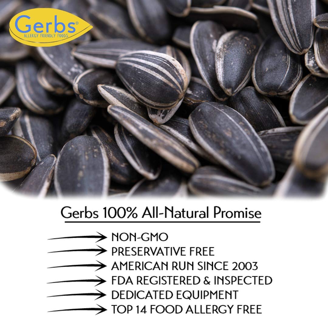 GERBS Jumbo Lightly Sea Salted Sunflower Seeds - Vegan, Non-GMO, 2 lbs, Top 14 Allergen Free, Kosher, Grown in USA