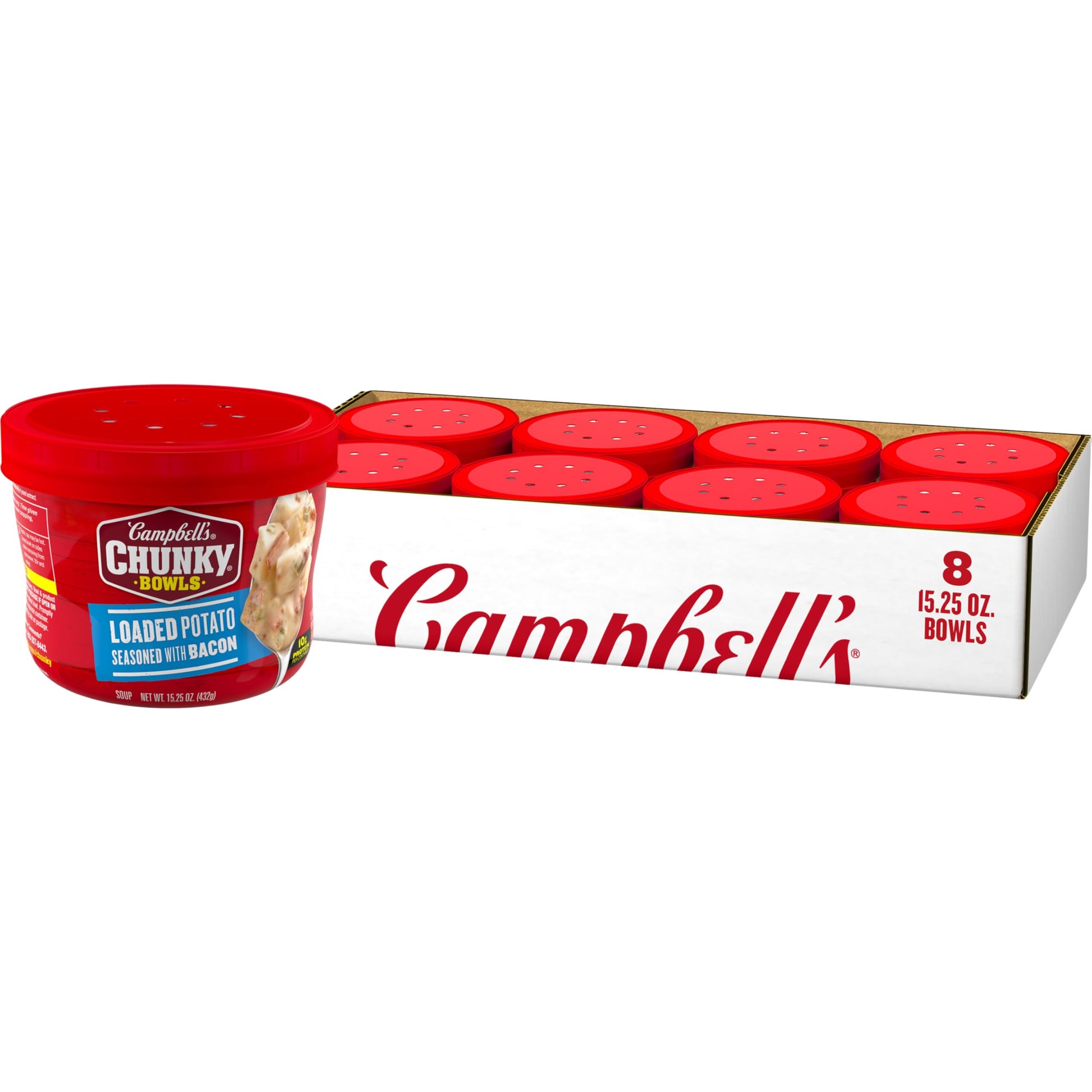Campbell's Chunky Soup, Loaded Potato Seasoned with Bacon, 15.25 oz Microwavable Bowl (Case of 8)