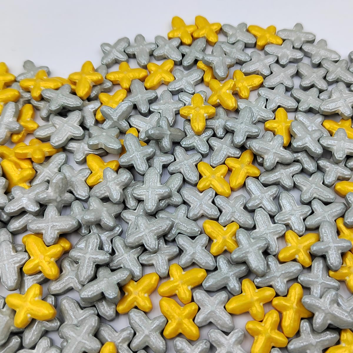 Ephvodi Cross Sprinkles Gold Silver Sprinkles For Cake Decorating Edible Cross For Cake, Cupcake, Cookies, Ice Cream, And Baking