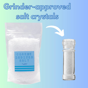 Iodized Salt for Grinder, Coarse Iodized Salt for Grinder Refill 16 Ounce Resealable Bag