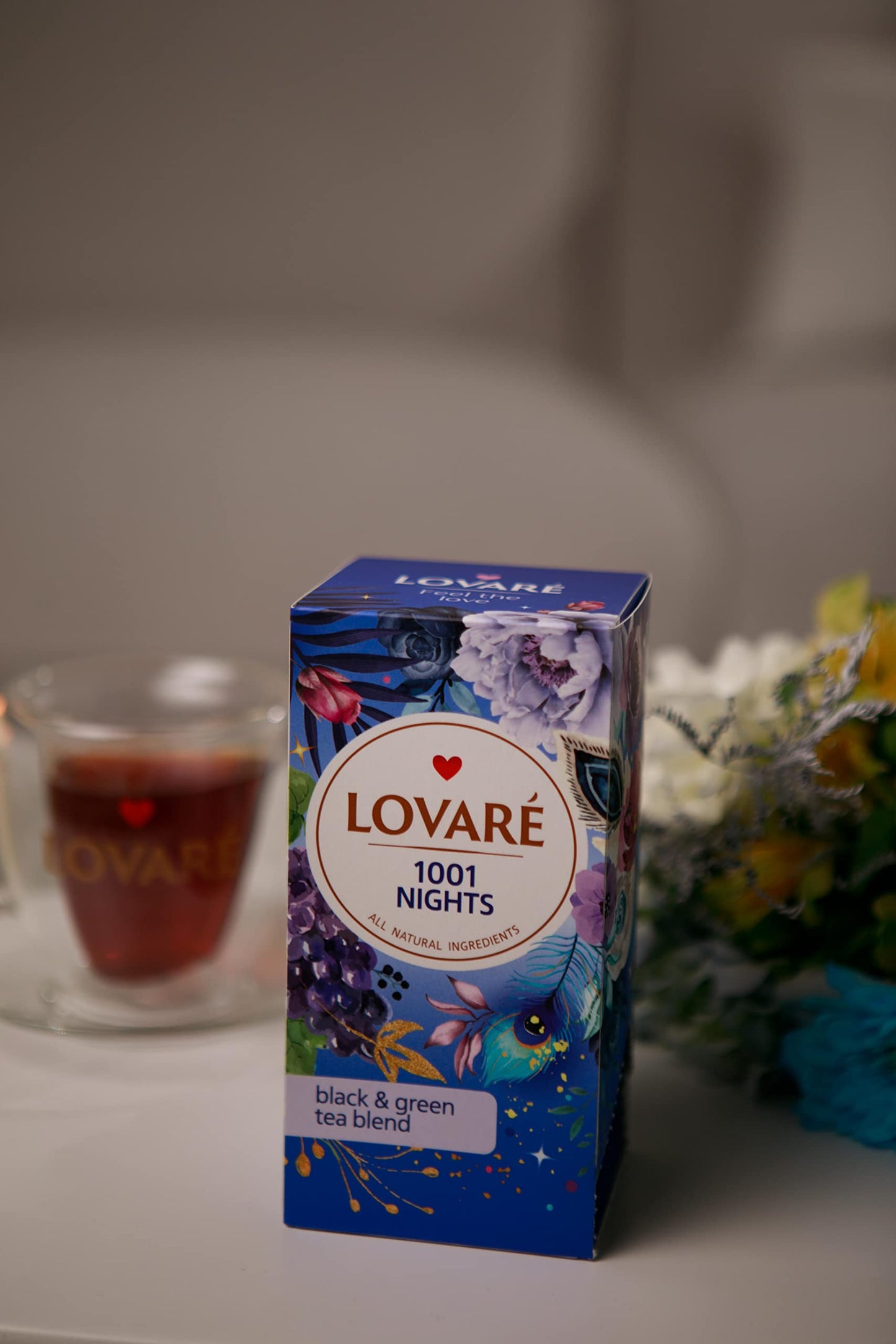 Lovare 1001 Nights Tea Bags 48 G - Made In Ukraine - Classic Black And Sencha Green Flavored Tea Blend - Tea Bags Individually W