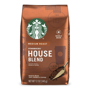 Starbucks Medium Roast Whole Bean Coffee — House Blend — 1 Bag (12 Oz.)