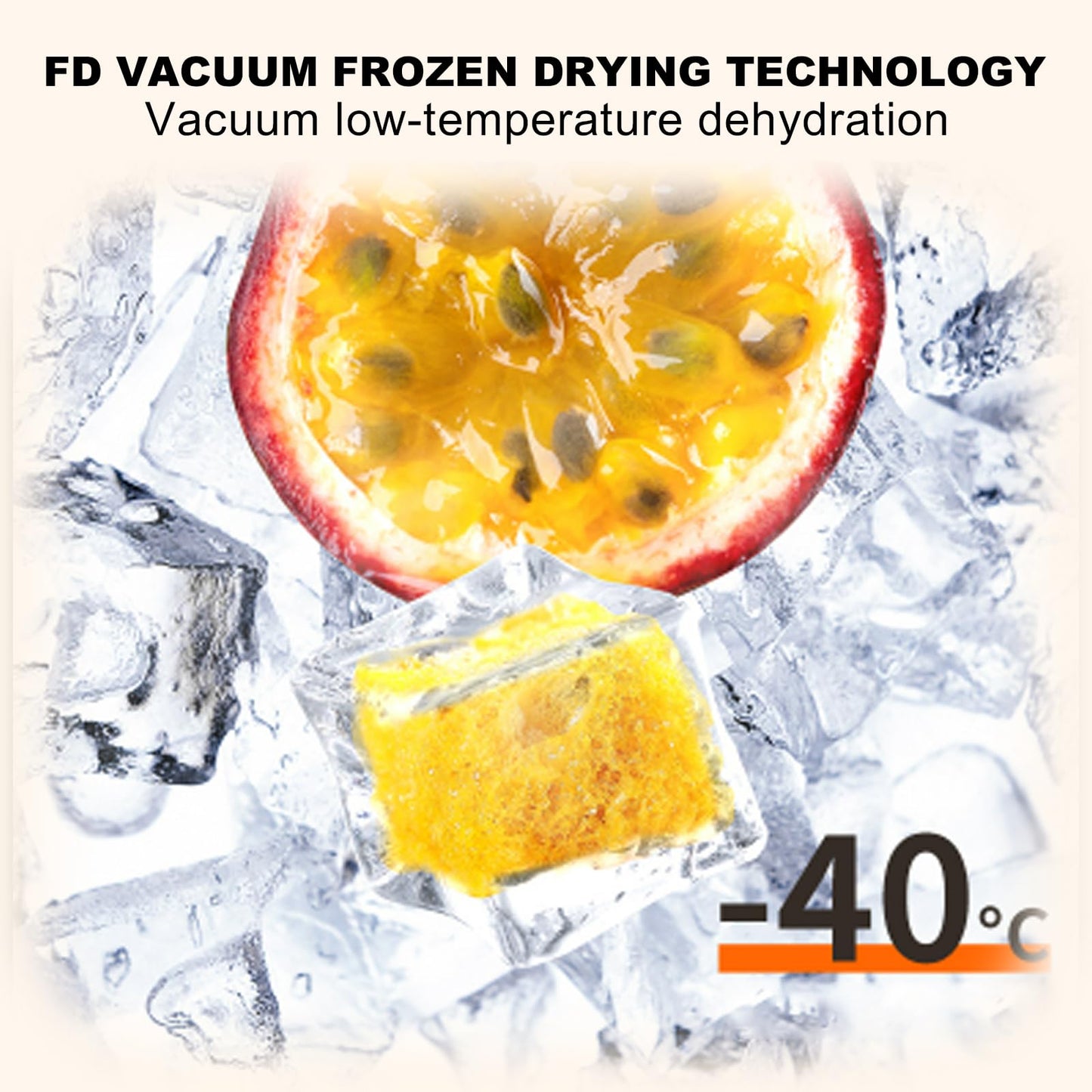 Freeze-Dried Passion Fruit-8.8Oz/250G, Sugar-Free Sweet And Sour Snacks, Passion Fruits Fresh, Baking Freezing Dry Foods For Kum