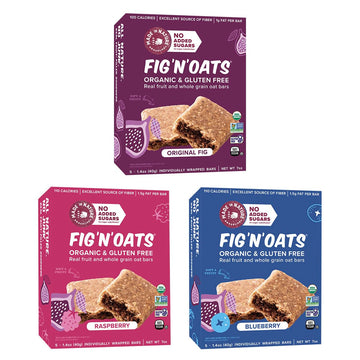 Made in Nature Organic Fig N Oat Bars, 1.4 Ounce 5 Count (3 Pack) - Original Fig, Blueberry, and Raspberry, Organic, Non-GMO, No