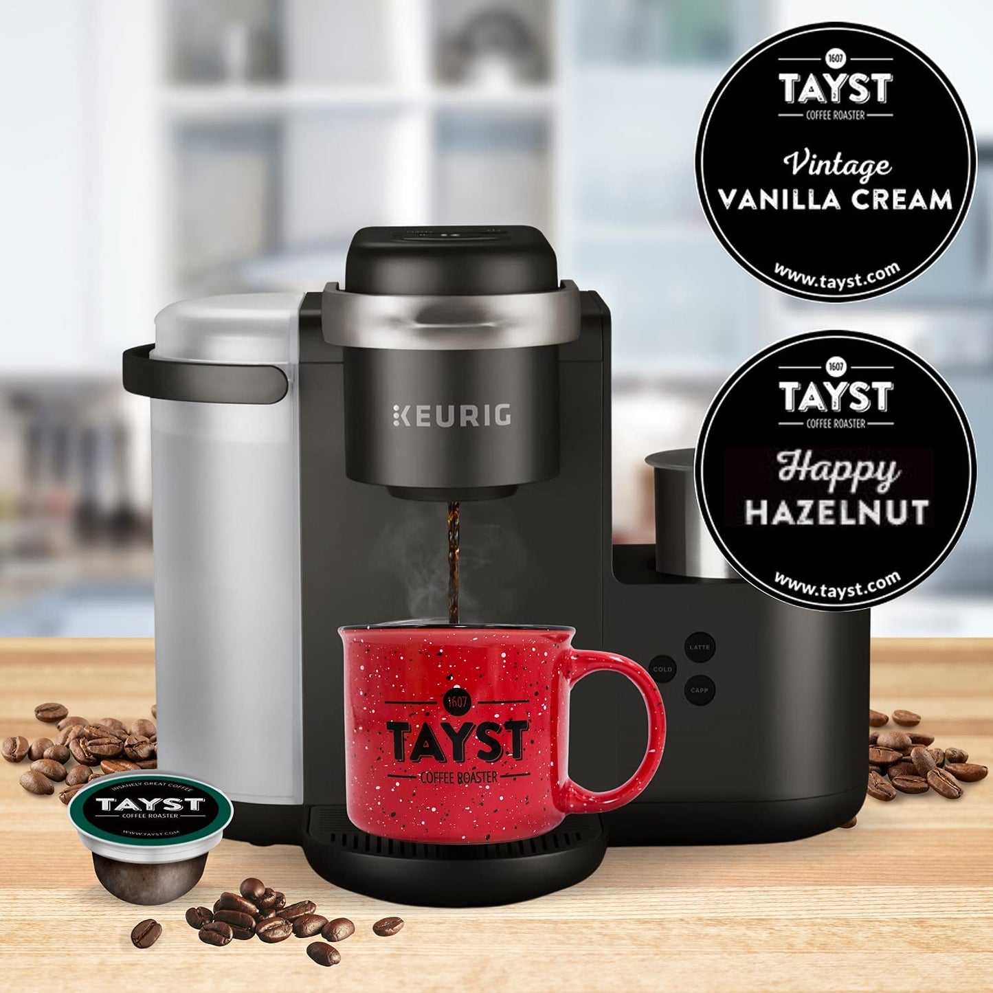 Tayst Coffee Pods, Vanilla Cream And Happy Hazelnut Medium Roast, K Cups Compatible With Keurig Coffee Maker, Sustainable Single Serve, Pack Of 100