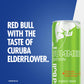 Red Bull Green Edition Energy Drink, Curuba Elderflower, 80mg Caffeine, 8.4 Fl Oz, Pack of 24 Cans, Model RB242815