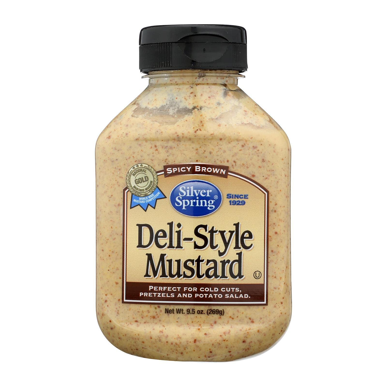 Silver Springs Mustard, Deli Stylet, 9.5-Ounce Squeeze Bottles (Pack Of 9)