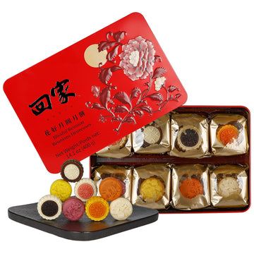 ONETANG Assorted Lava Mooncakes, Mid-Autumn Festival Mix, 400g (14.1oz), Freshly Baked Family Gifts