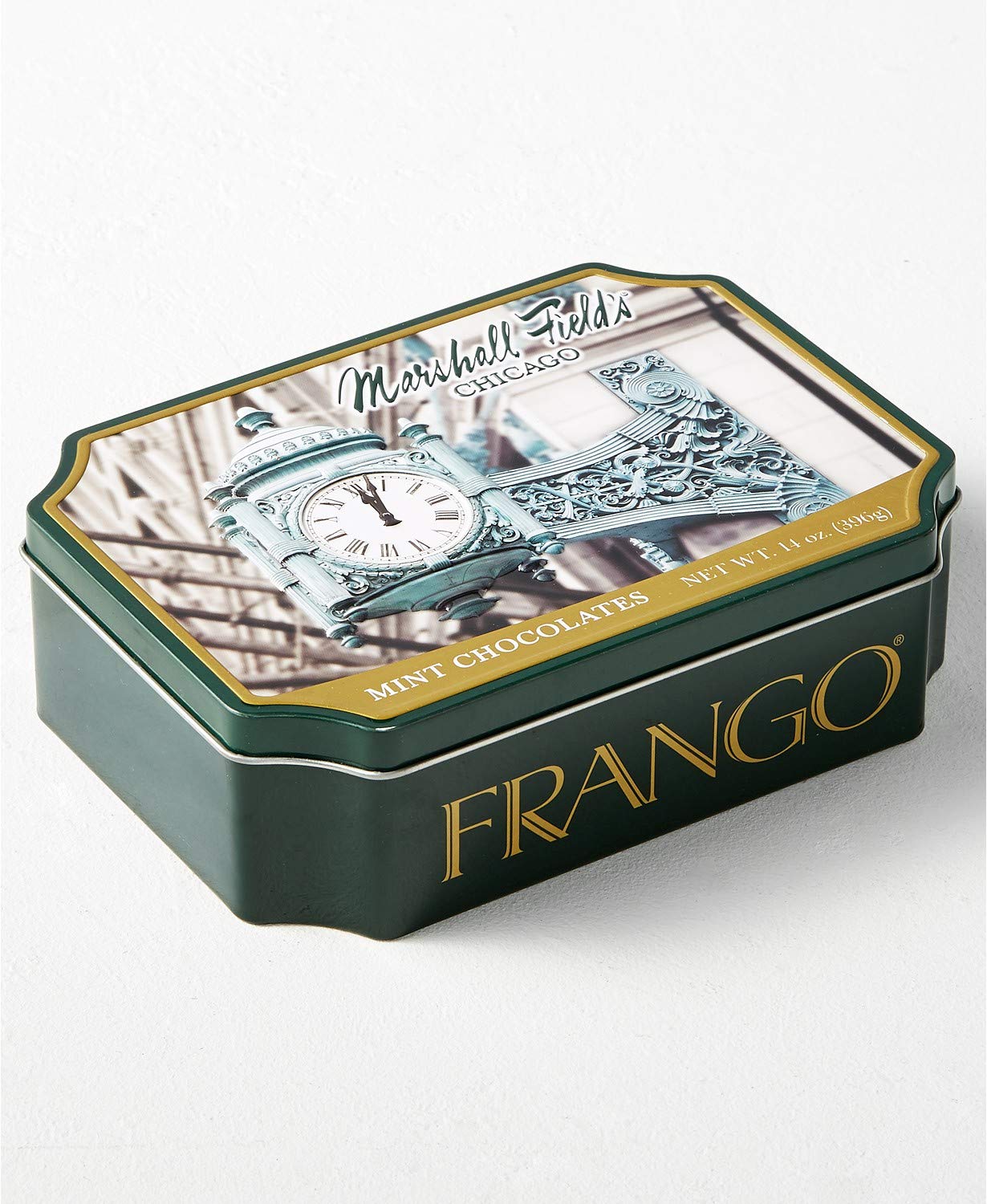 Frango Milk Chocolate Mints In Metal Tin (14 Oz.) Embossed Tin With Photo Of The Famous Chicago Marshall Field'S Clock., Makes A