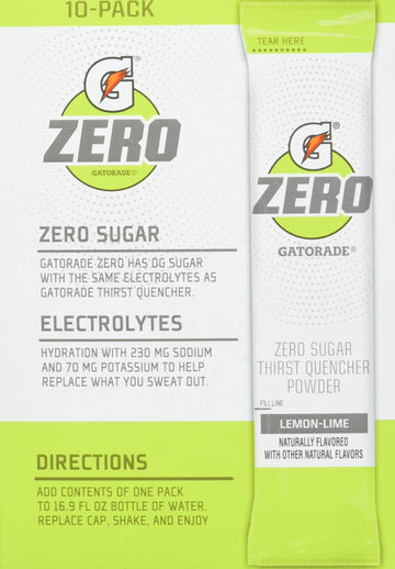 G Zero Lemon Lime Powder 10 Count (Pack Of 1)
