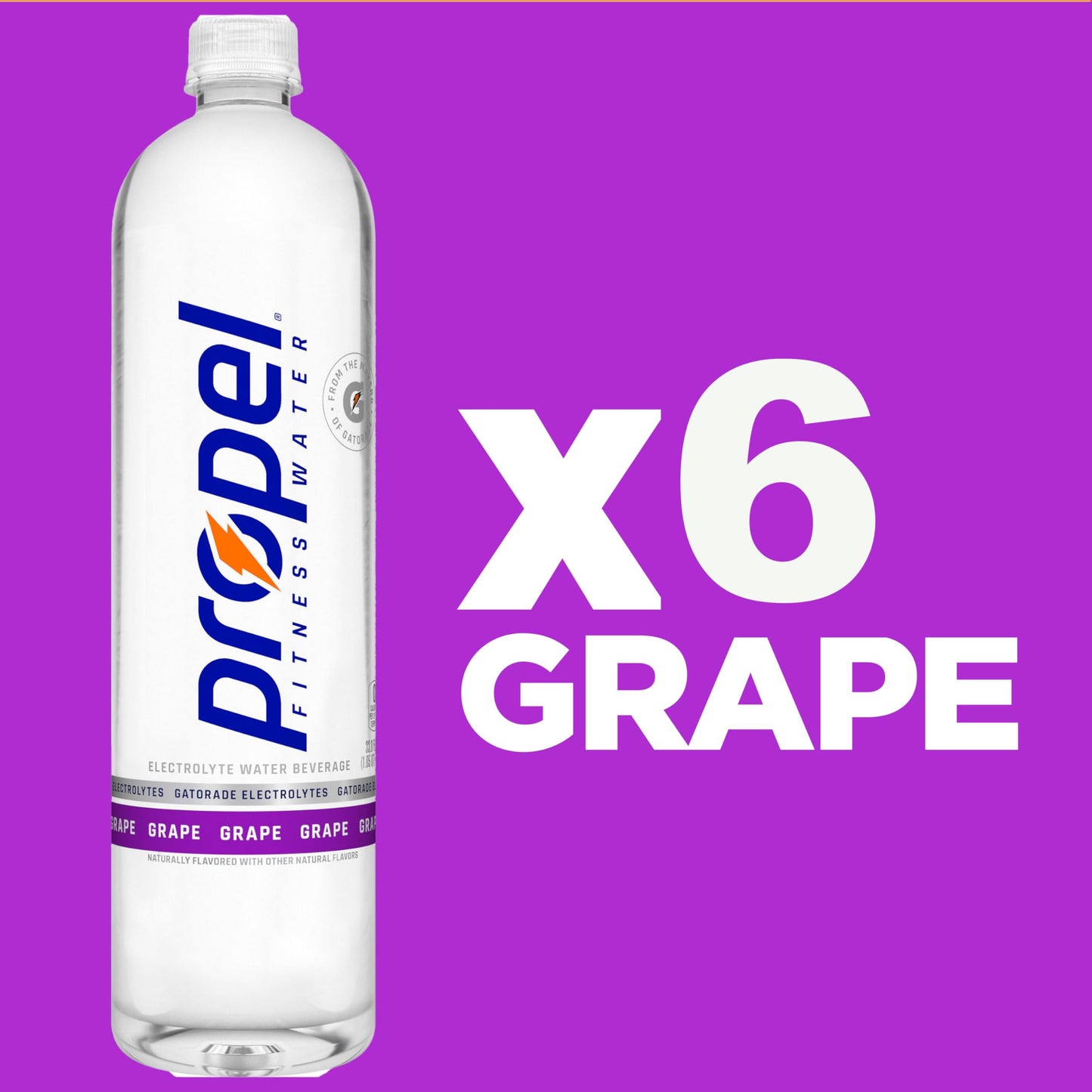 Propel G  Flavored Water, 33.81 Fl Oz (Pack of 6), Clear