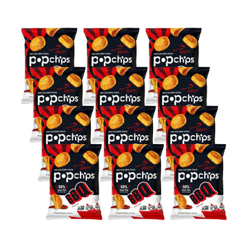 Popchips Potato Chips, Bbq, 12Ct Single Serve 0.8Oz Bags, Low-Calorie And Gluten Free, Salty Snacks For Adults And Children, Non-Gmo, Vegan & Kosher Friendly, 100 Calories Per Bag