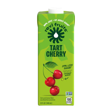 REVL FRUITS 100% Juice Tart Cherry, No Added Sugar, 32 Fl Oz Carton