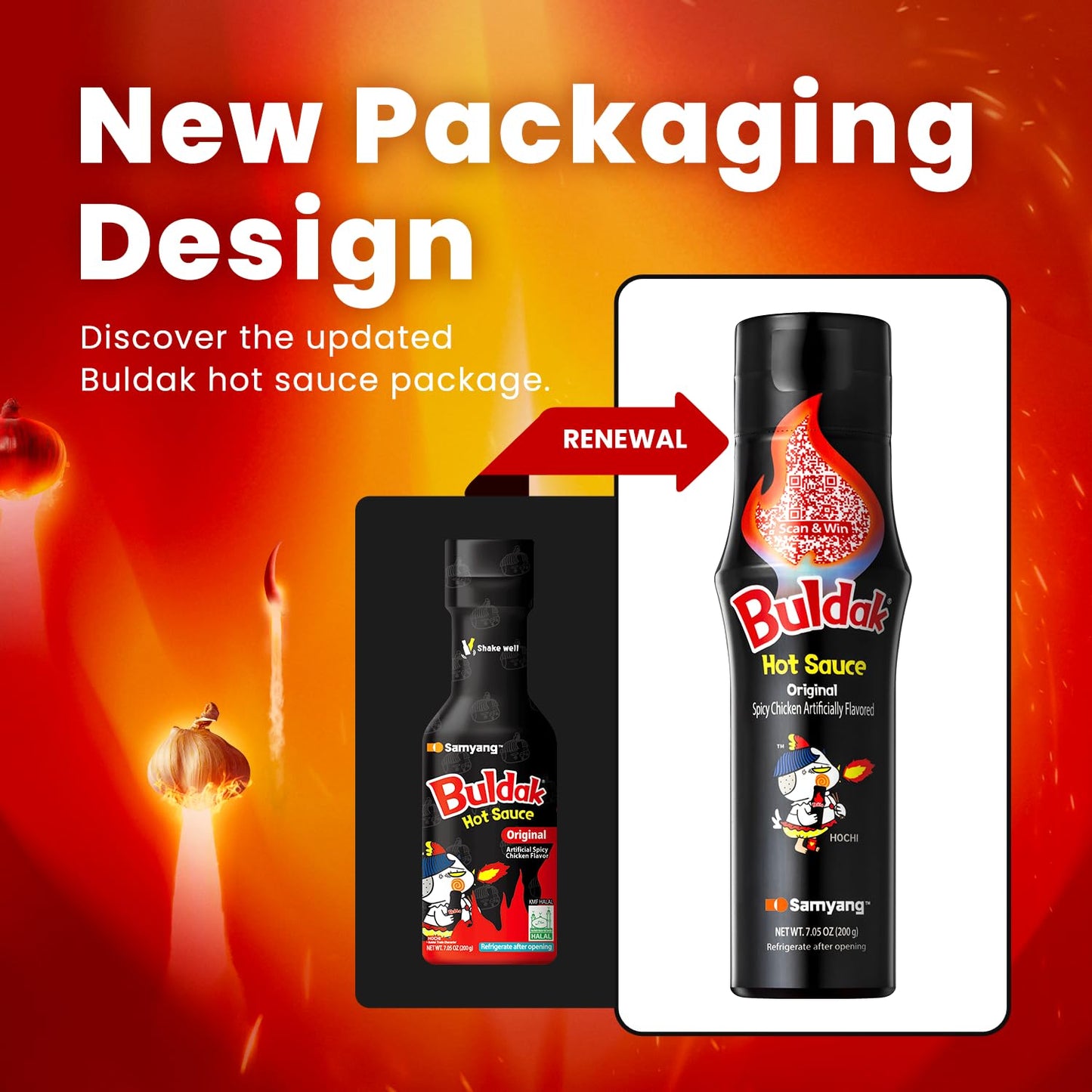 Samyang Buldak Hot Sauce - Original  Korean Spicy Hot Chicken Flavor Sauce [5.57 fl oz (200g) x 2 pack]