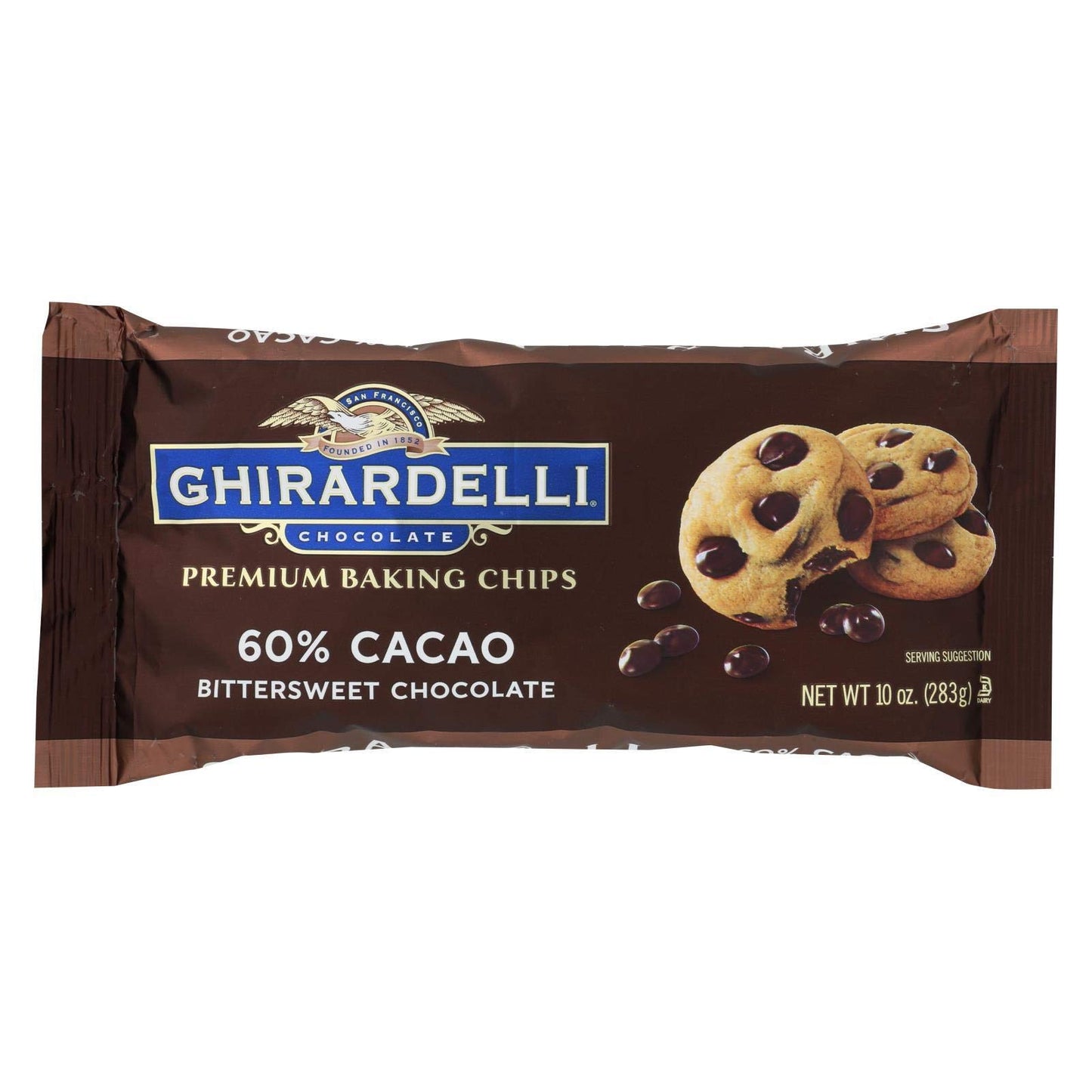 Ghirardelli Baking Chips, 60% Bittersweet Chocolate, 10 Ounce , 12 Count