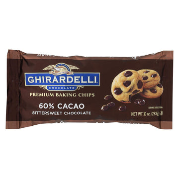 Ghirardelli Baking Chips, 60% Bittersweet Chocolate, 10 Ounce , 12 Count