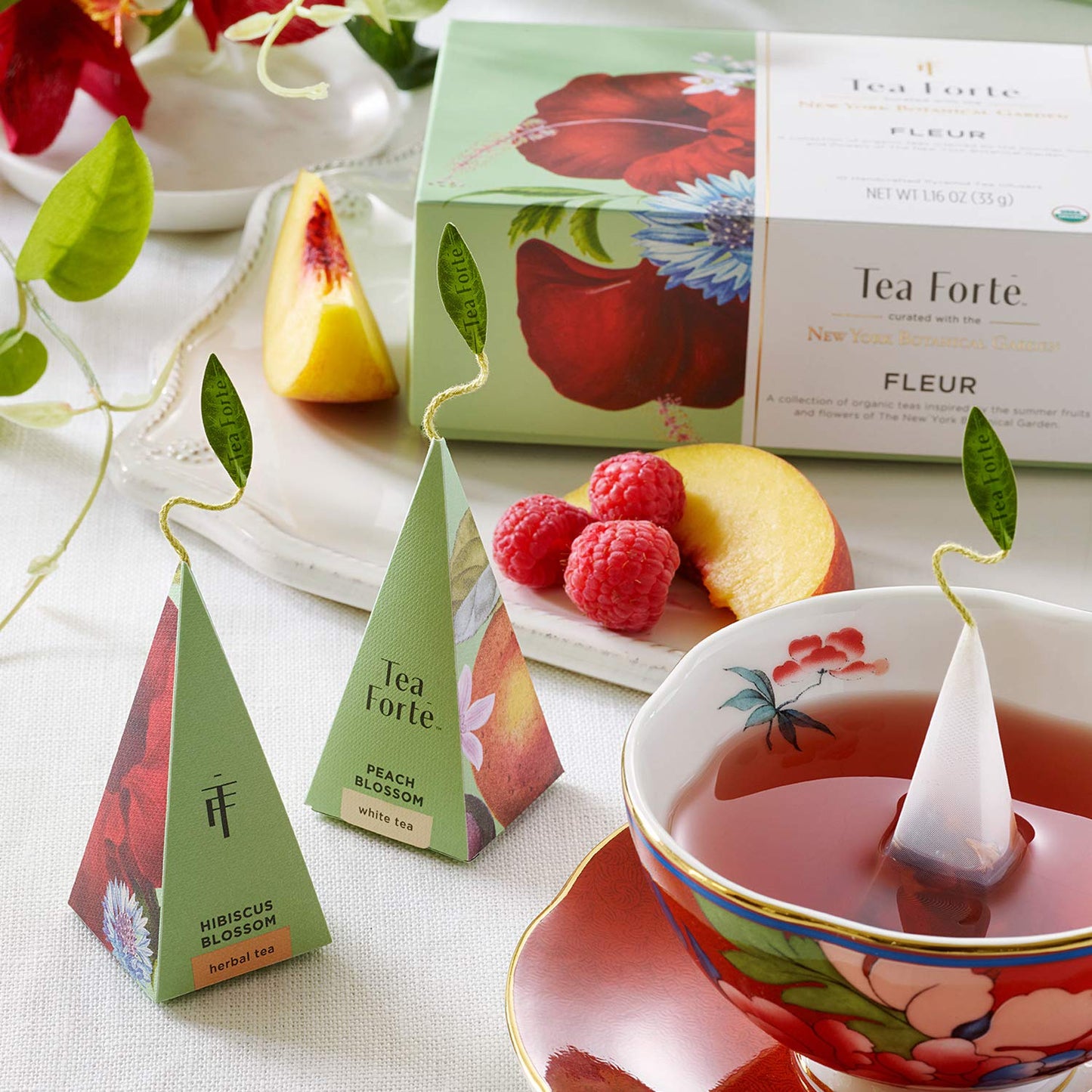 Tea Forte Tea Gift Set Sampler, 10 Count, Handcrafted Pyramid Infuser Bags, 2 of Each Variety, Individually Wrapped