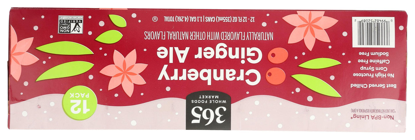 365 by Whole Foods Market  Cranberry Ginger Ale  12 Pack  12 Fl Oz