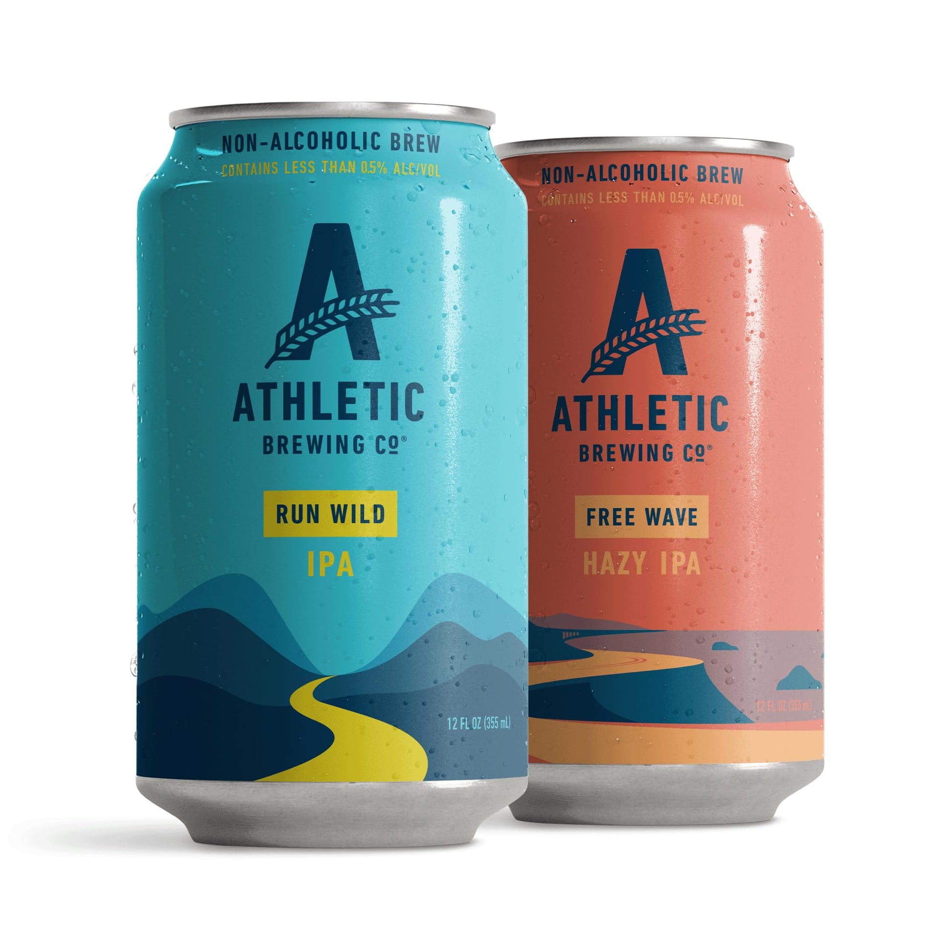 Athletic Brewing Company Non-Alcoholic IPA & Hazy IPA, Vegan, Low Calorie, 12 Fl Oz Cans, 12 Pack