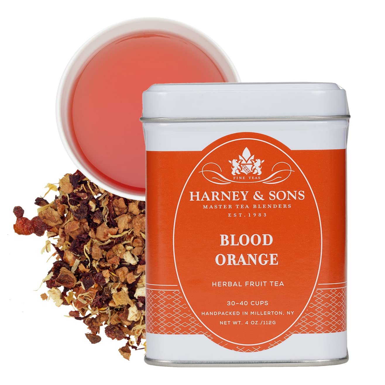 Harney & Sons Blood Orange Herbal Tea with Apple & Raspberry, 4 oz Loose Leaf