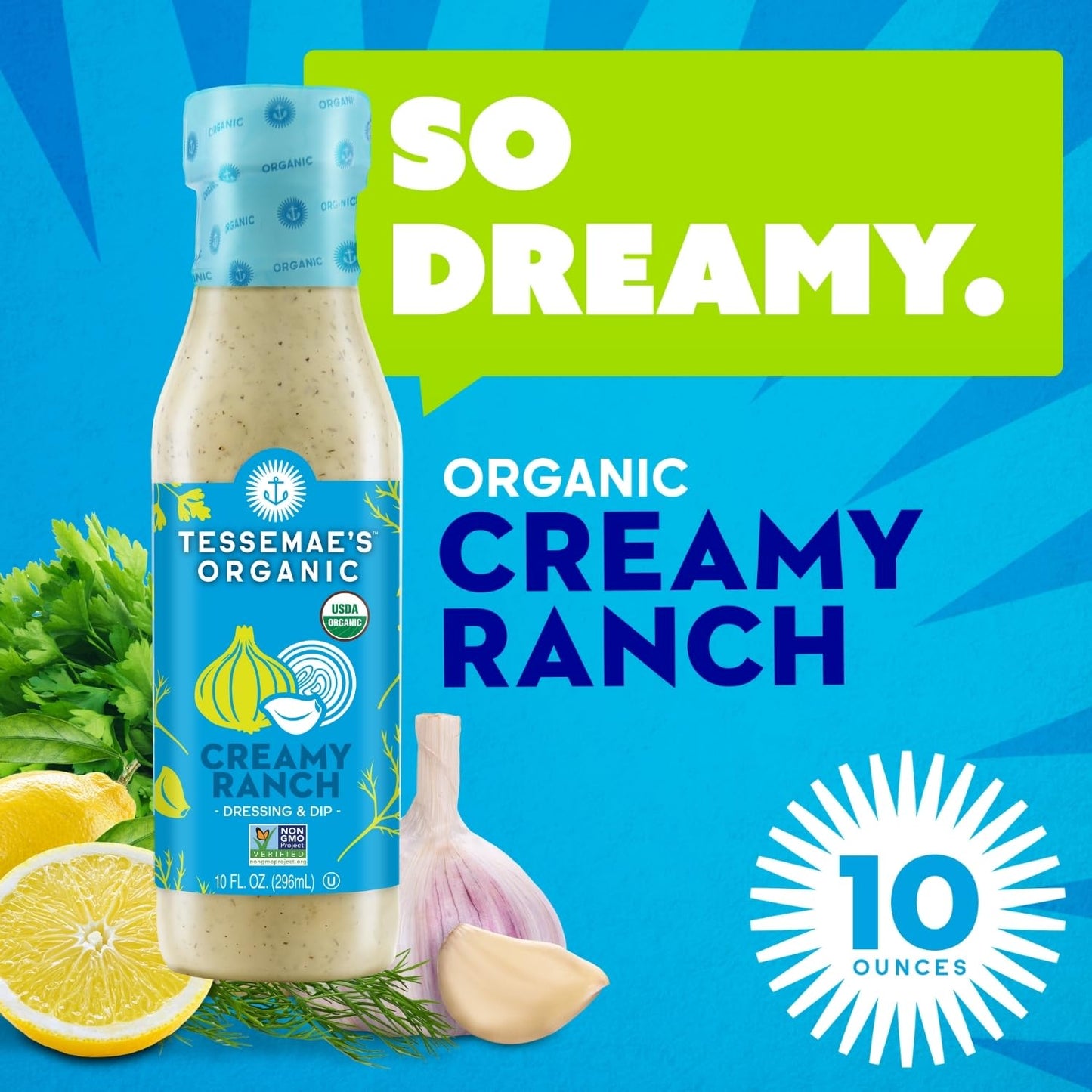 Tessemae'S All Natural Salad Dressing 2-Pack (Organic Creamy Ranch)