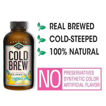 Arizona Cold Brew Lemon Tea - Premium Cold Brew Iced Tea With Cane Sugar (Pack Of 12)