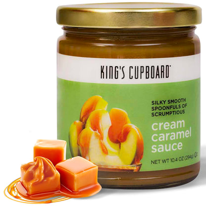 King's Cupboard Cream Caramel Sauce - The Perfect Sauce for Ice Cream, Fruit Dip, Topping Desserts, Caramel Drizzle for Coffee -