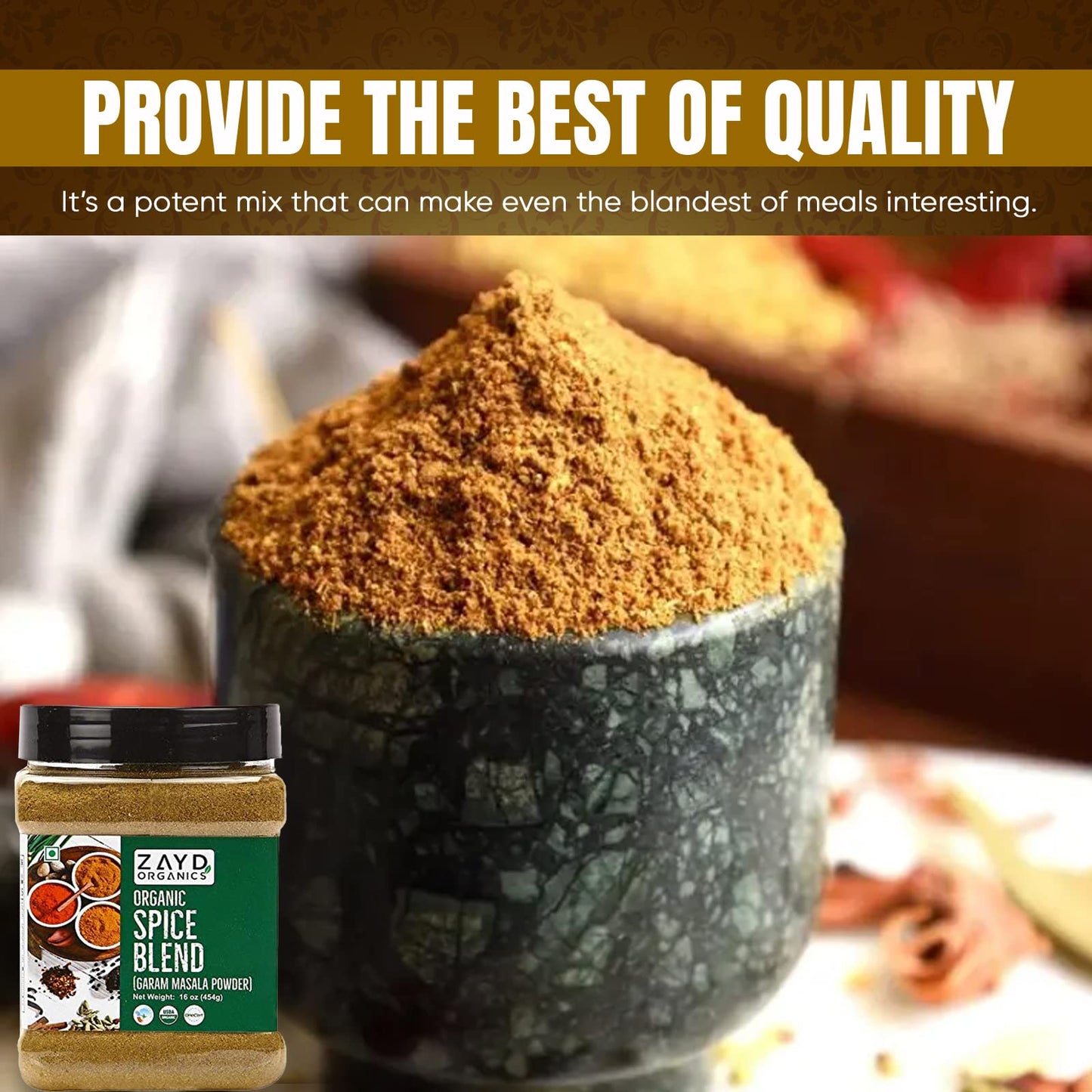 Zayd Organic Garam Masala Powder 16Oz (454G) Indian Spice Blend