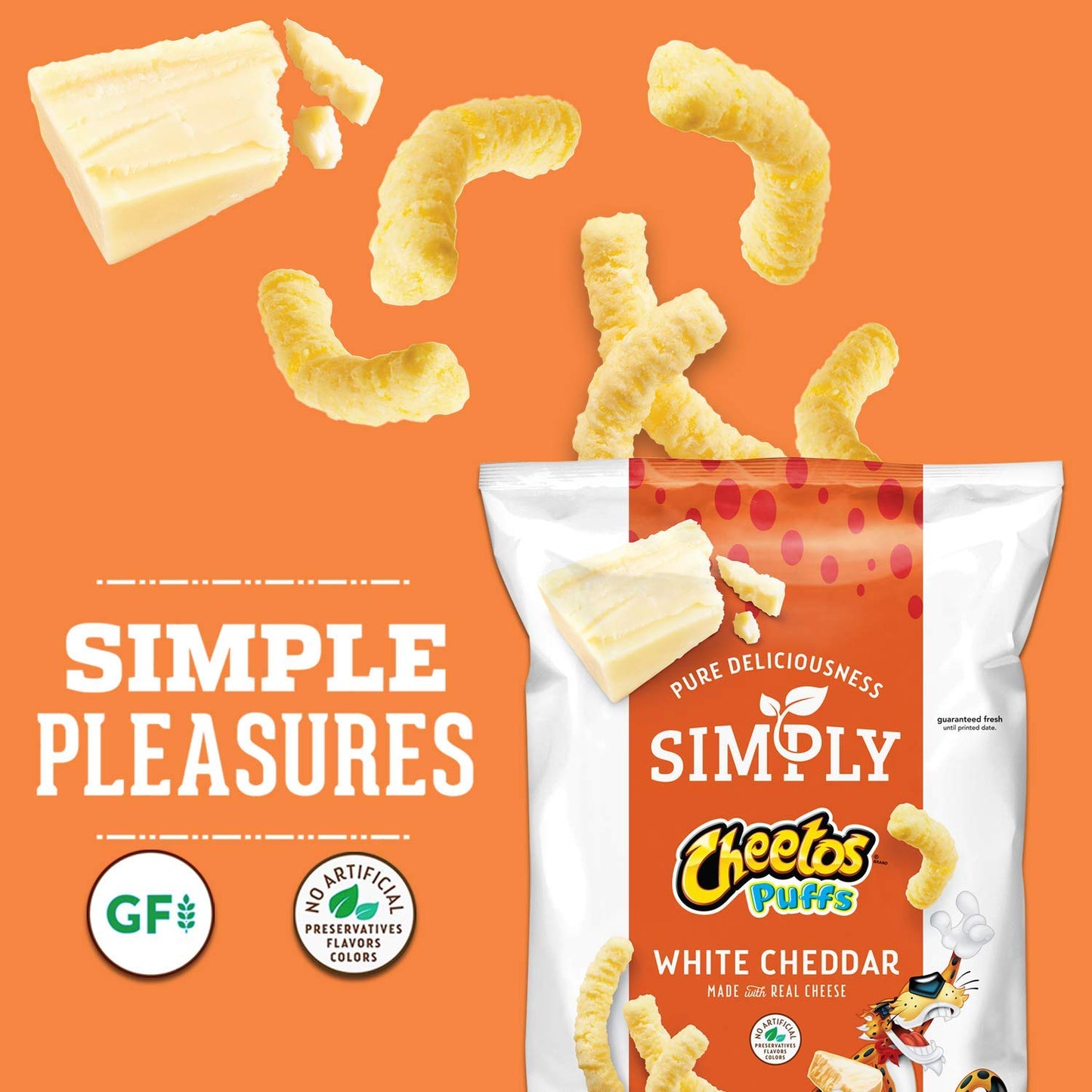 Simply, Cheetos Puffs White Cheddar, 0.875 Ounce (Pack Of 36)