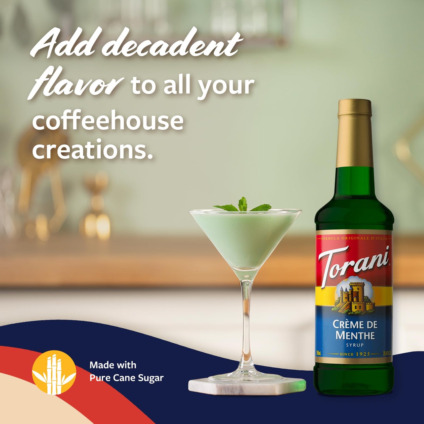Torani Coffee Syrup, Crme De Menthe Flavored Syrup For Drinks, Pump Included, 25.4 Fl Oz