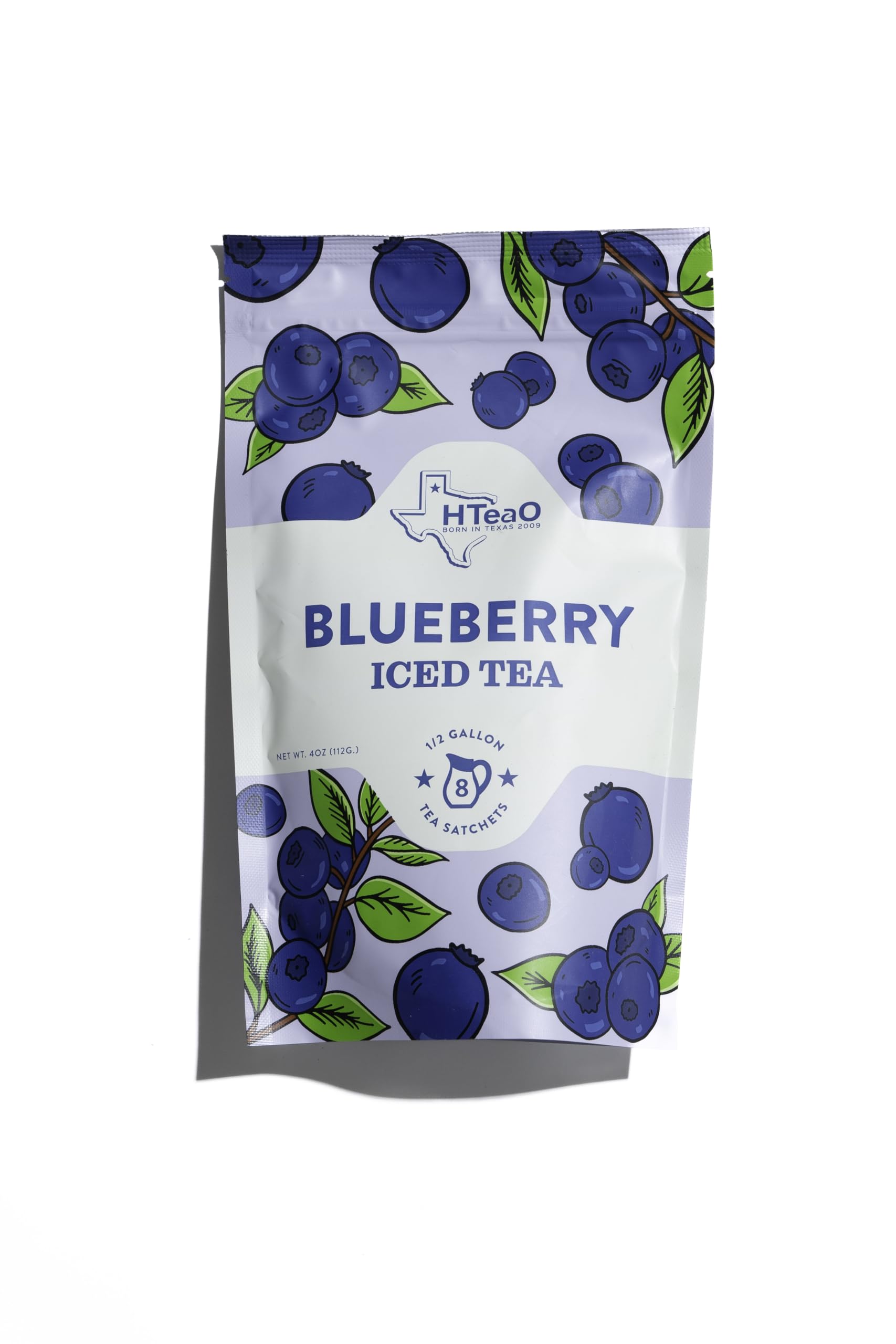 HTeaO Iced Tea Sachets - Blueberry Green Tea Mix for Instant Ice Tea - 4 Gallons Per Package - Real Texas-Style Flavored Iced Te
