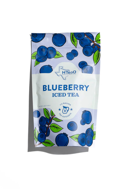 HTeaO Iced Tea Sachets - Blueberry Green Tea Mix for Instant Ice Tea - 4 Gallons Per Package - Real Texas-Style Flavored Iced Te