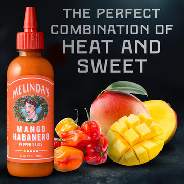 Melindas Mango Habanero Hot Sauce - Sweet & Mild Hot Sauce - Mango Habanero Sauce Made With Fresh Ingredients, Real Mango, Haban